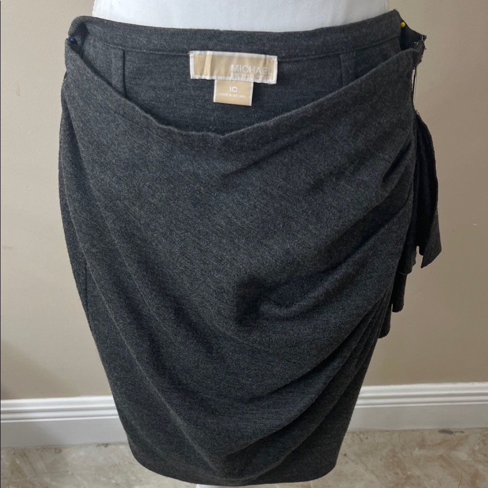 Michael Kors Asymmetrical Charcoal Skirt